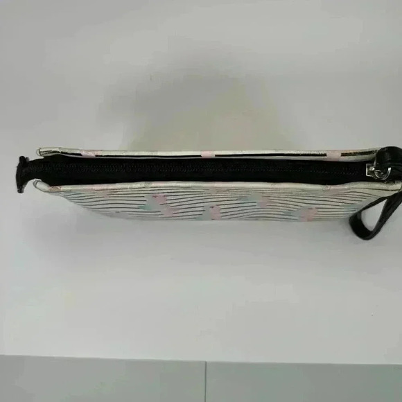 Luv Betsey Johnson Pastel Mermaid Striped Double Pouch Wristlet Clutch Bag - Picture 10 of 12